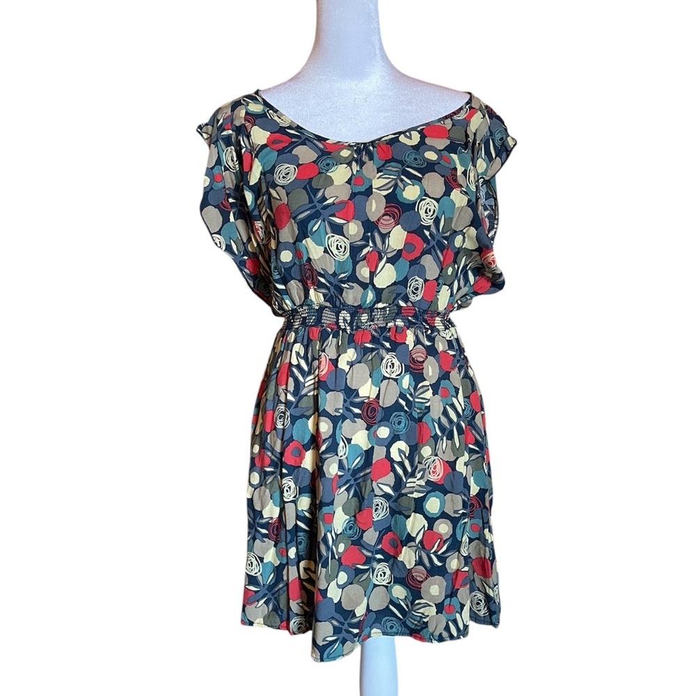 Forever 21 Floral Print Dress with Red and Yellow Accents Size L
